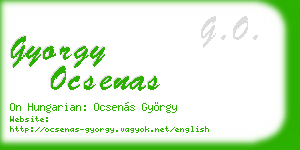 gyorgy ocsenas business card