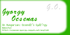 gyorgy ocsenas business card
